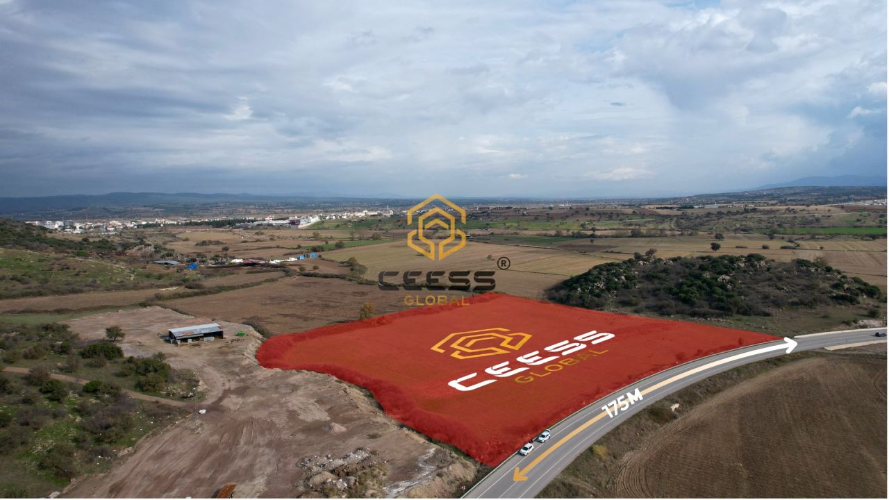 ÇANAKKALE EZİNE’DE ANA YOLA CEPHELİ, SANAYİYE KOMŞU, YÜKSEK TİCARİ POTANSİYELLİ 25.660 m² SATILIK ARSA